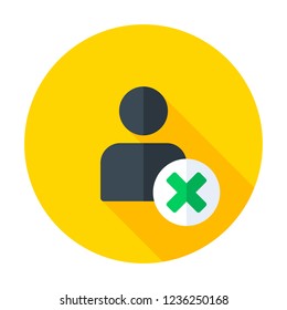 User profile sign web icon with delete glyph. Vector illustration design element eps10