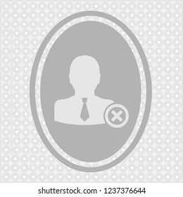 User profile sign web icon with delete glyph. Vector illustration design element eps10