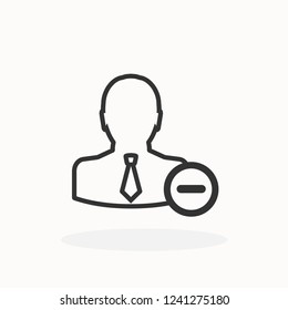 User profile sign web icon with delete glyph. Vector illustration design element eps10