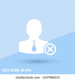 User profile sign web icon with delete glyph. Vector illustration design element eps10