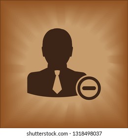 User profile sign web icon with delete glyph.