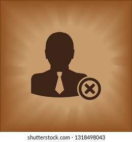 User profile sign web icon with delete glyph.