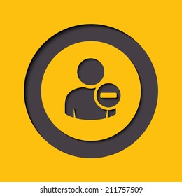 User profile sign web icon with minus glyph. Vector illustration design element eps10 