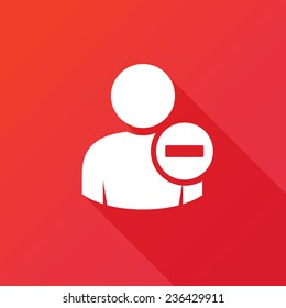 User profile sign web icon with minus sign. Vector illustration design element eps10