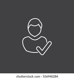 User profile sign web icon with check mark