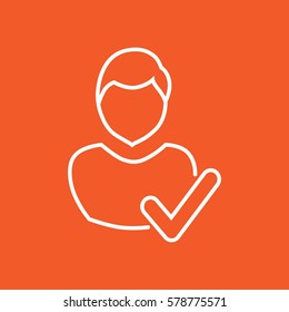 User profile sign web icon with check mark