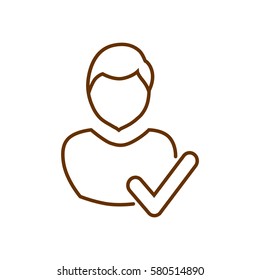 User profile sign web icon with check mark