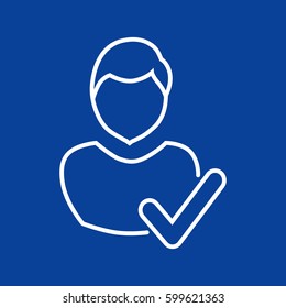 User profile sign web icon with check mark