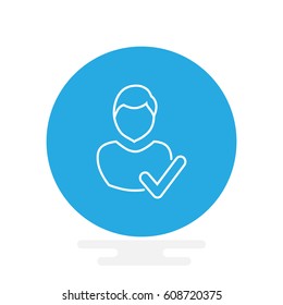 User profile sign web icon with check mark