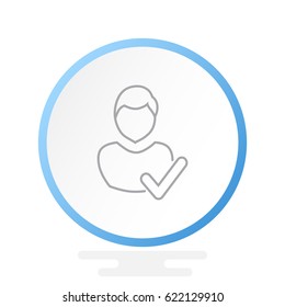 User profile sign web icon with check mark