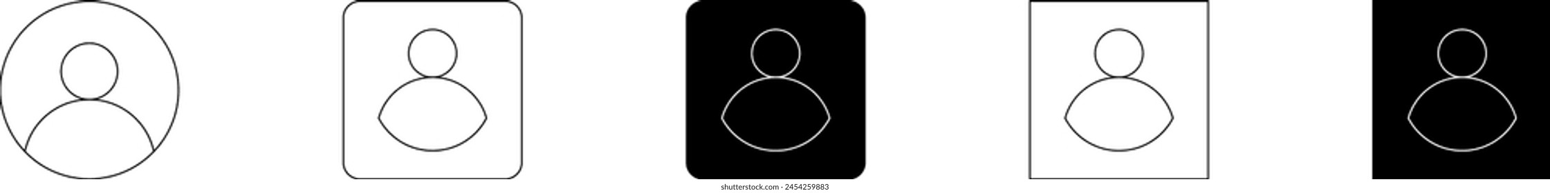 Conjunto de iconos web de signo de perfil de usuario . Diseño de Ilustración vectorial de usuario. Iconos de diseño plano.