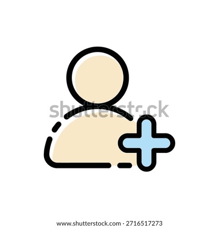 A user profile silhouette with a plus sign representing a new follower or friend request.