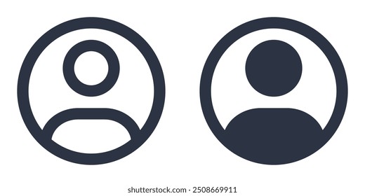 User Profile simple icons set designed in filled and stroke style