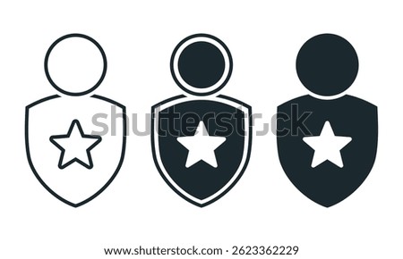 User profile with star loyalty icon. Illustration vector