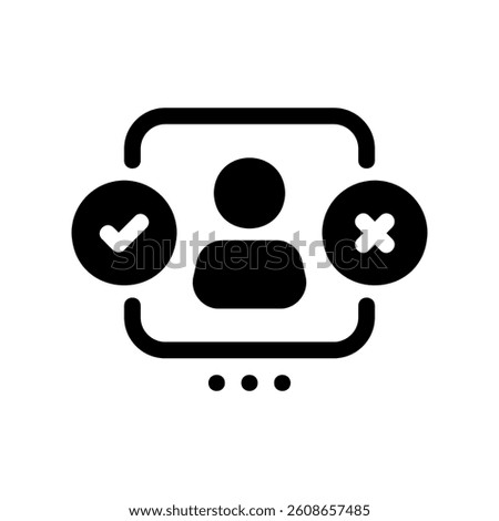 User profile status icon showing options like verified, rejected, or pending