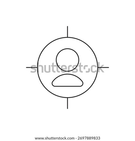 User profile in a target, symbolizing focus or targeted marketing.