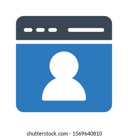 user profile vector glyph colour icon 