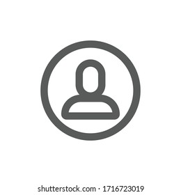 User profile vector icon. Person character pictogram for apps and social media profiles. 