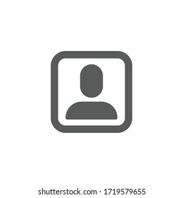 User profile vector icon. Person character pictogram for apps and social media profiles. 