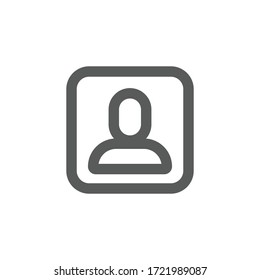 User profile vector icon. Person character pictogram for apps and social media profiles. 