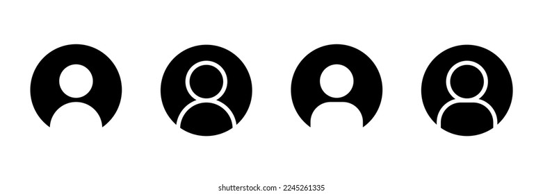 User profile vector icon set. Linear account avatar different variation symbol. Vector illustration