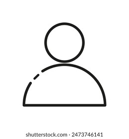 User profile vector icon. Simple person silhouette symbol. Account avatar Vector graphic. User interface element.