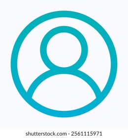 User Profile Vector Icon In Trendy, User Avatar, Isolated Lineal Gradient Vector Icon. 