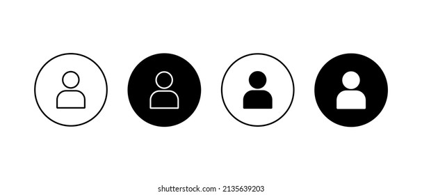 User profile vector icons set. Login, avatar, symbol in circle