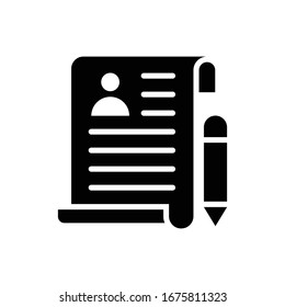 Ilustración Estilo vectorial de perfil de usuario. Ícono de relleno de negocios y finanzas.