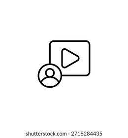 Benutzerprofil Video Symbol abspielen Umrisssymbolanzeige