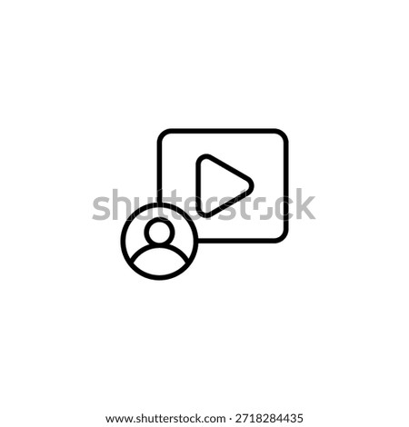 User Profile Video Play Icon Outline Symbol Display