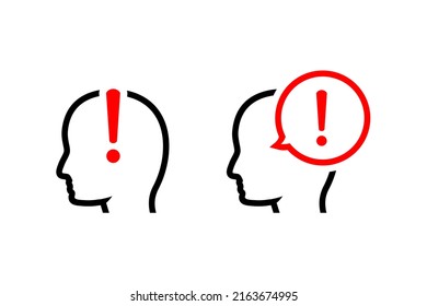 Icono de advertencia de perfil de usuario. Ilustración del vector