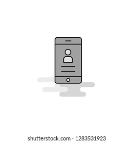 User profile Web Icon. Flat Line Filled Gray Icon Vector