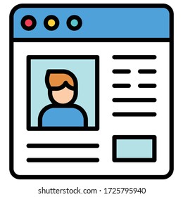 User profile or window interface vector illustration icon