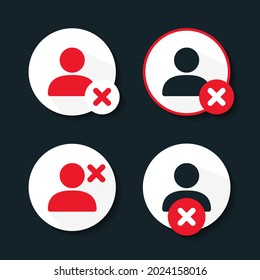 User Profile With X Mark. Remove User. Illustration Vector