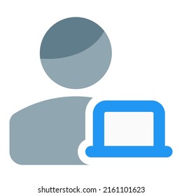 user or a programmer using a laptop for working online