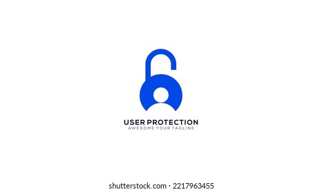 User protection creative logo design vector template

