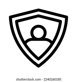 icono de protección del usuario o logotipo símbolo de signo aislado ilustración vectorial - iconos vectoriales de estilo negro de alta calidad

