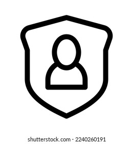 icono de protección del usuario o logotipo símbolo de signo aislado ilustración vectorial - iconos vectoriales de estilo negro de alta calidad
