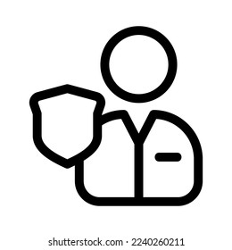 icono de protección del usuario o logotipo símbolo de signo aislado ilustración vectorial - iconos vectoriales de estilo negro de alta calidad
