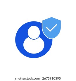 Icono de protección del usuario Esquema editable Línea de trazo Dibujo EPS