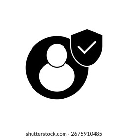 Icono de protección del usuario Esquema editable Línea de trazo Dibujo EPS