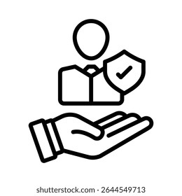 User protection icon outline set sign