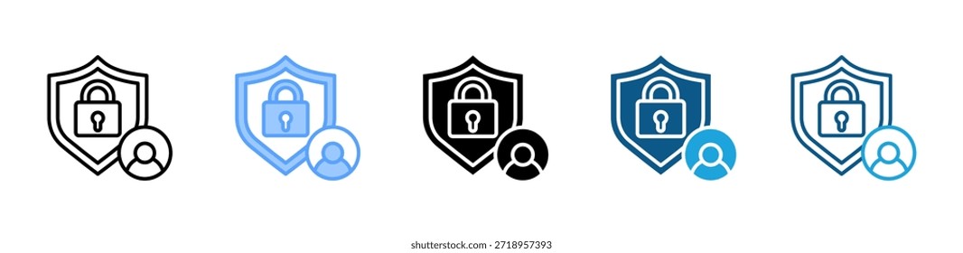 User Protection icon set multiple style collection