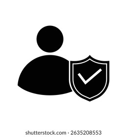 Diseño de Vector de icono de protección del usuario con escudo