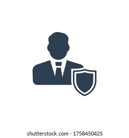 User protection icon vector illustration. Premium quality flat icon in trendy style.