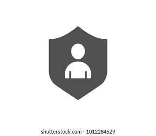 User Protection simple icon. Profile Avatar with shield sign. Person silhouette symbol. Quality design elements. Classic style. Vector