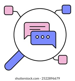 User Query Interpretation Icon. Representing Data Interpretation. User Input Analysis. Query Handling. Natural Language Processing. Vector Editable icon.