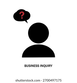 Benutzerfrage Business Anfrage Hilfe Symbol Schwarz Silhouette Rot Fragezeichen Vektorgrafik