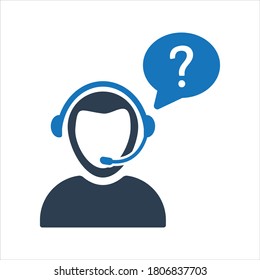 User question icon.  customer help icon